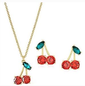 🔹️Kate Spade🔹️Ma Cherie Cherry Necklace and Earrings Jewelry Set (MSRP $146)